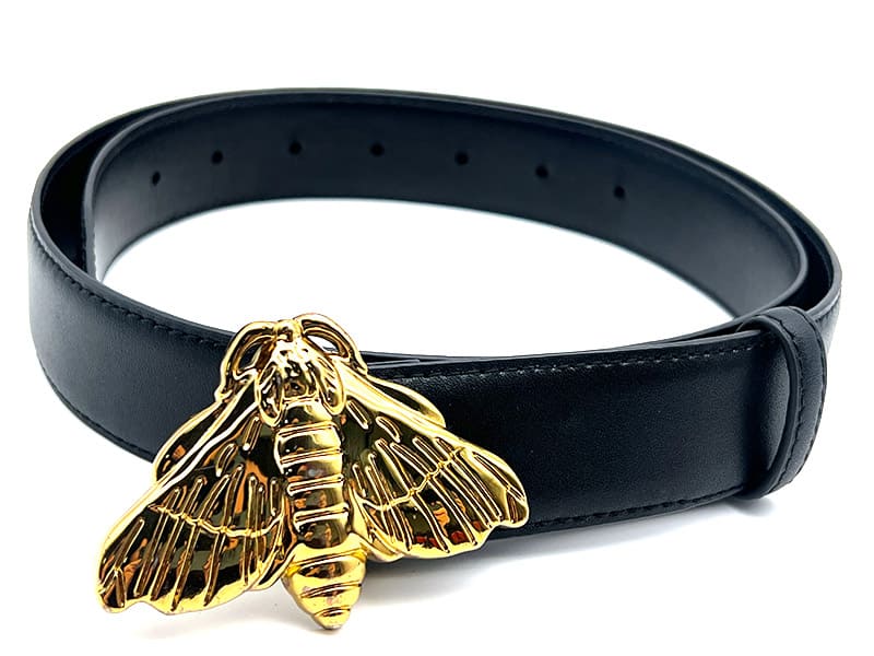 Women Fashion Belt with Alloy Bee Buckle 