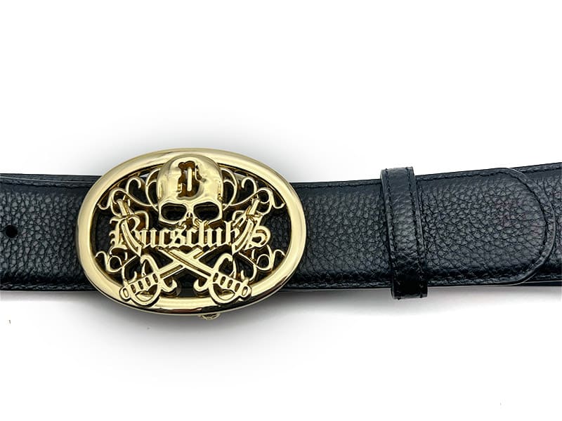 Leather Belt Golden Oval Buckle 