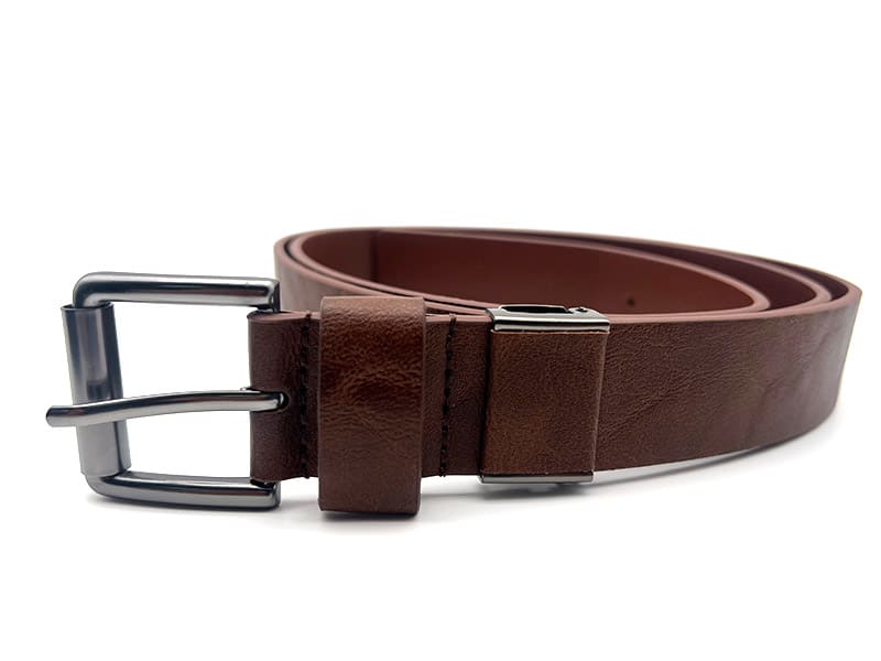 Men's Leather Belt with Silver Buckle–Wholesale