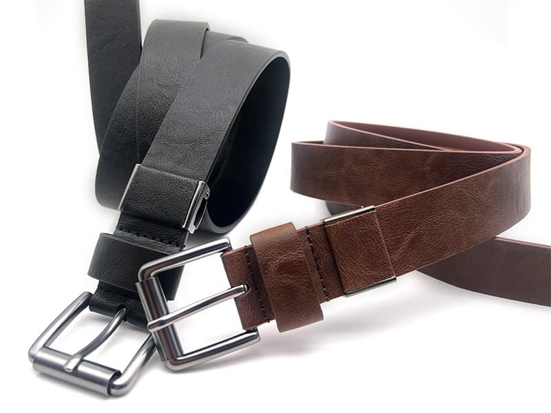Men's Leather Belt with Silver Buckle–Wholesale