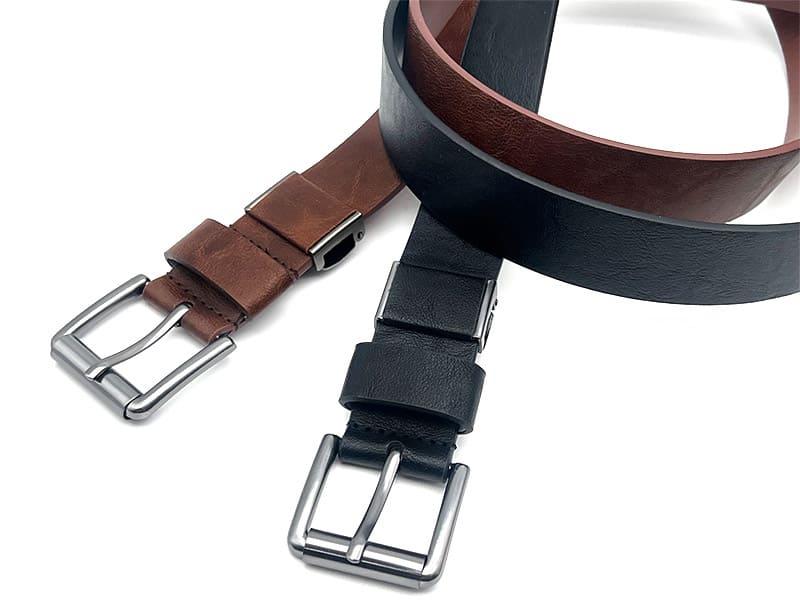 Men's Leather Belt with Silver Buckle–Wholesale