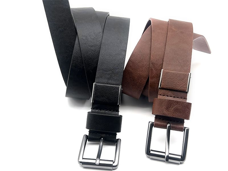 Men's Leather Belt with Silver Buckle–Wholesale