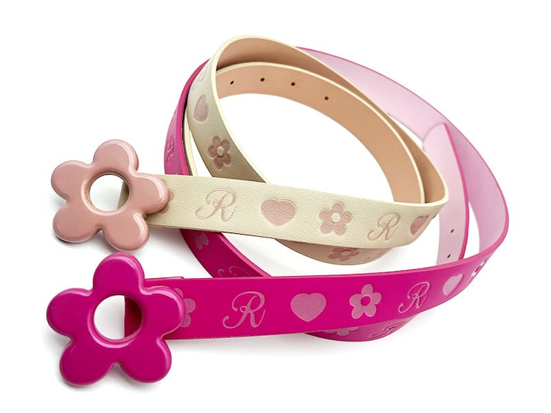 Flower Buckle PU Belt