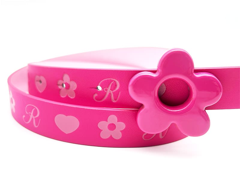 Flower Buckle PU Belt