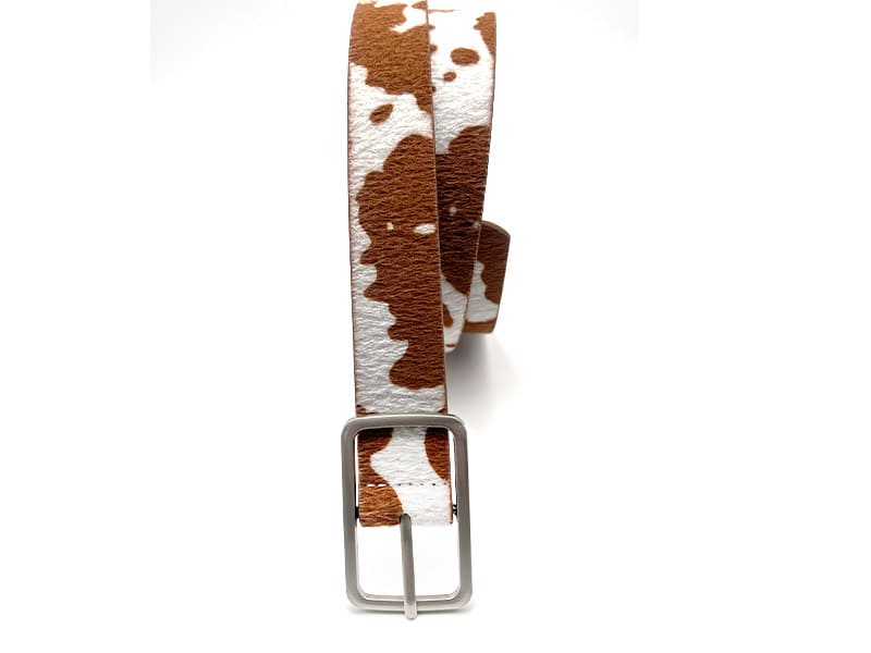 Cow Print Faux Leather Belt