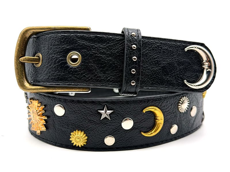 Vintage Studded PU Belt