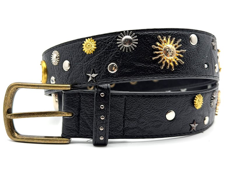 Vintage Studded PU Belt