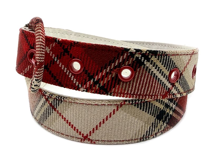 Tartan Fabric Wrapped Belt