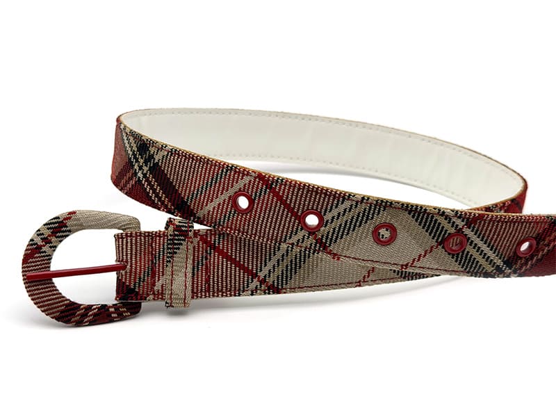 Tartan Fabric Wrapped Belt