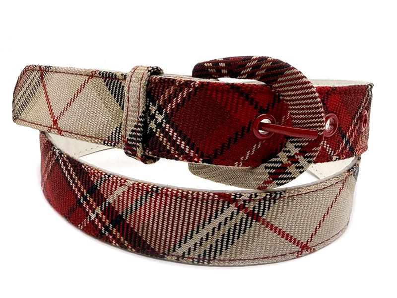 Tartan Fabric Wrapped Belt