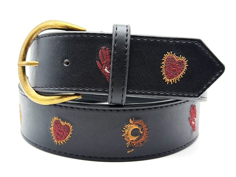 Embroidered PU Leather Belt