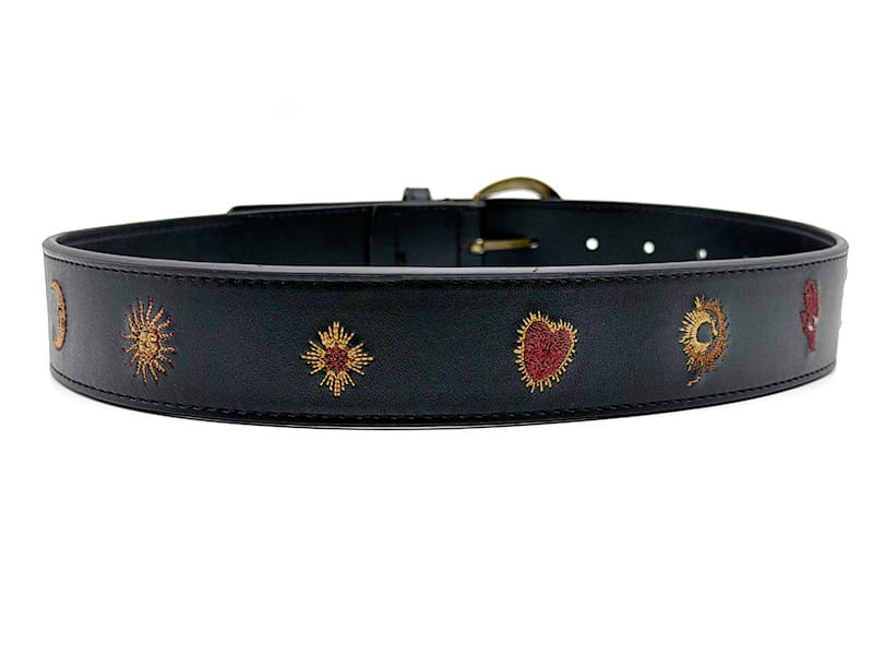 Embroidered PU Leather Belt
