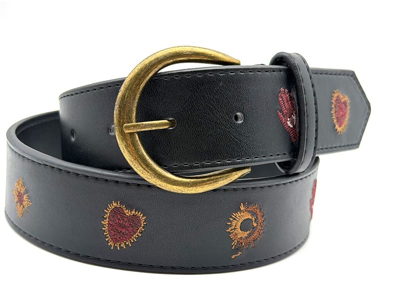 Embroidered PU Leather Belt