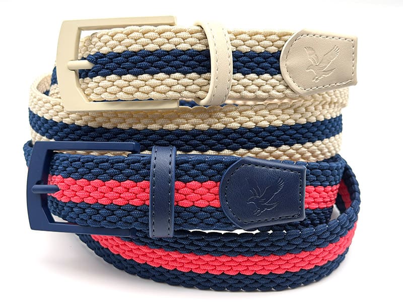 Custom Golf Belts | Striped Woven Golf Belt Manufacturer