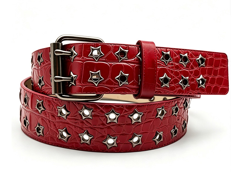 Faux Crocodile Belt with Double-Pin Buckle | Y2K Punk Streetwear