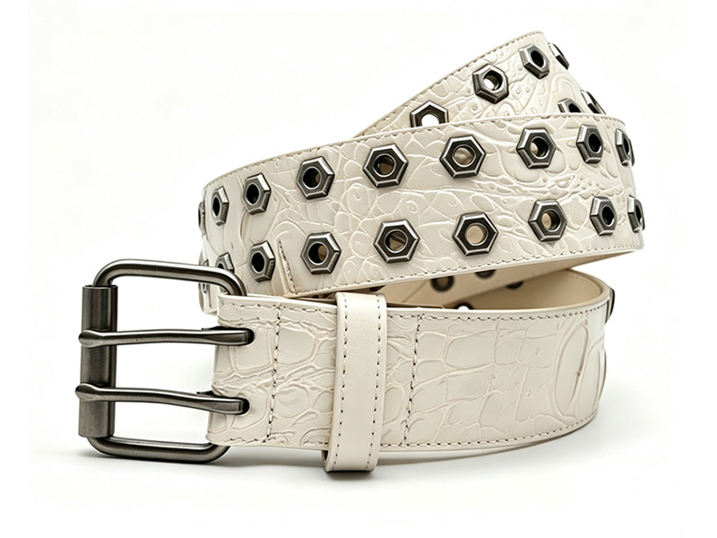 Faux Crocodile Belt with Double-Pin Buckle | Y2K Punk Streetwear